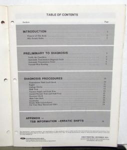 1973 Ford Automatic Transmission Diagnosis Procedures Training Erratic Shifts