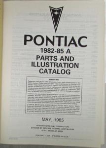 1982-1985 Pontiac 6000 Parts Book and Illustration Catalog