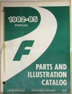 1982-1985 Pontiac Firebird Trans Am and SE Parts and Illustration Book