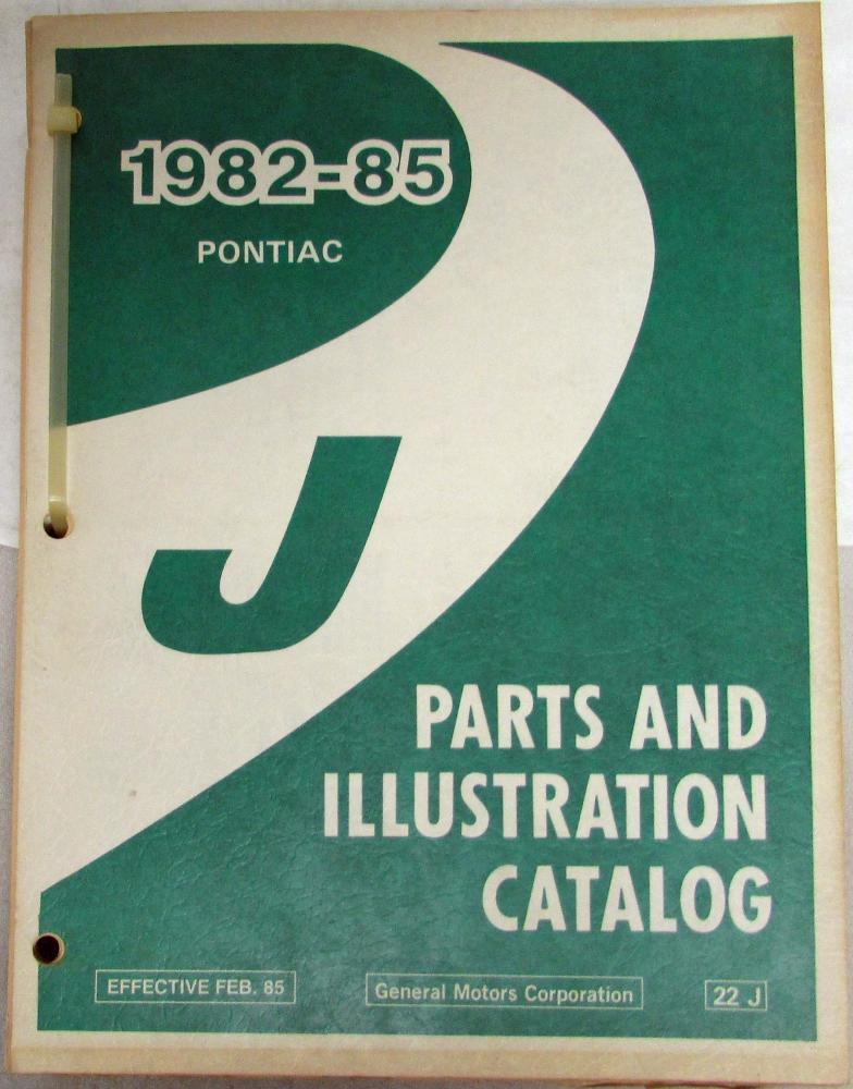 1982-1985 Pontiac J2000 Parts Book and Illustration Catalog