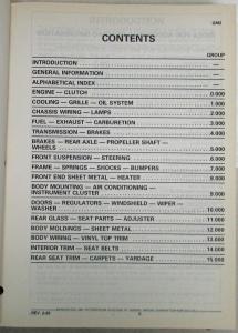 1982-1985 Pontiac J2000 Parts Book and Illustration Catalog