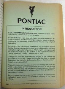 1982-1985 Pontiac J2000 Parts Book and Illustration Catalog