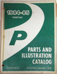 1984-1985 Pontiac Fiero/Fiero SE/Fiero GT Parts and Illustration Catalog