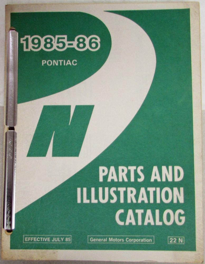 1985-1986 Pontiac Grand Am Parts and Illustration Catalog