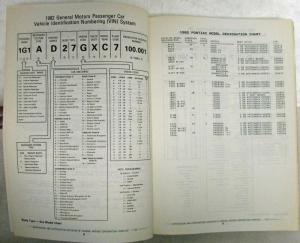 1985-1986 Pontiac Grand Am Parts and Illustration Catalog