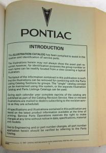 1982-1987 Pontiac J2000 Parts Book and Illustration Catalog