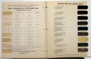 1939 Buick Paint Chips By DuPont Color Bulletin No 13 Original