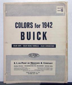 1942 Buick Paint Chips By DuPont Color Bulletin No 16 REVISED