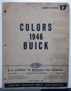 1946 Buick Paint Chips By DuPont Color Bulletin No 17 Original