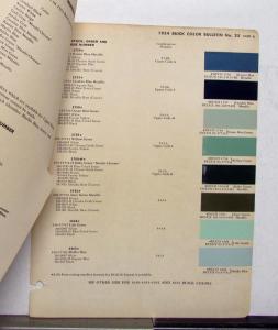 1954 Buick Paint Chips By DuPont Color Bulletin No 25 Original