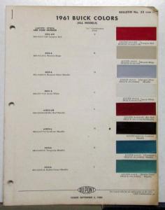 1961 Buick Paint Chips By DuPont Color Bulletin No 32 Original