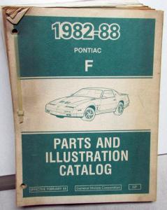 1982-1988 Pontiac Firebird Trans Am and SE Parts and Illustration Book
