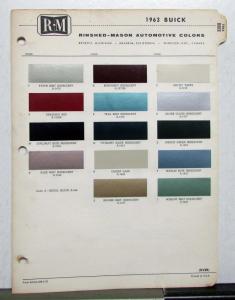 1963 Buick Paint Chips By DuPont Color Leaflet Original