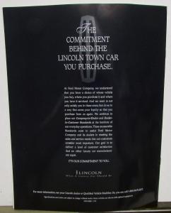 1995 Lincoln Dealer Town Car Funeral Vehicles Sales Brochure Hearse Limo