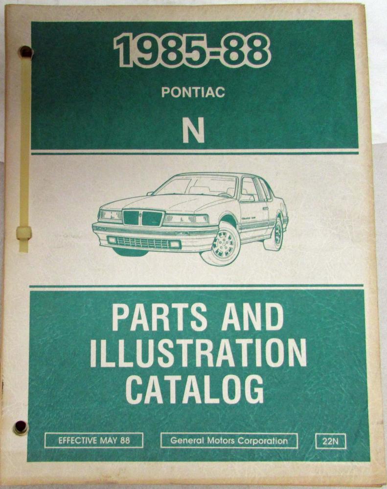 1985-1988 Pontiac Grand Am Parts and Illustration Catalog