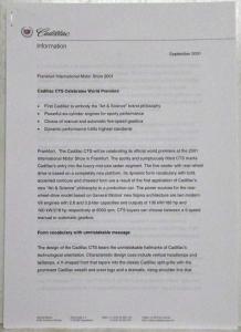 2002 Cadillac CTS Media Information Press Kit
