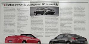 2006 Pontiac G6 Coupe and Convertible and Torrent Media Information Press Kit