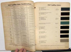 1947 Cadillac Paint Chips By DuPont Color Bulletin No 10 Original