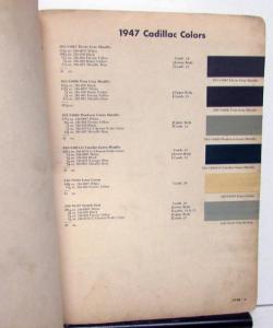 1947 Cadillac Paint Chips By DuPont Color Bulletin No 10 Original