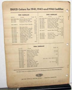 1947 Cadillac Paint Chips By DuPont Color Bulletin No 10 Original