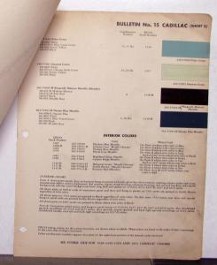 1952 Cadillac Paint Chips By DuPont Color Bulletin No 15 Original
