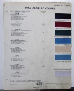 1956 Cadillac Paint Chips By DuPont Color Bulletin No 19 Original