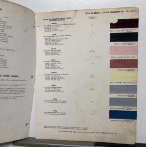 1956 Cadillac Paint Chips By DuPont Color Bulletin No 19 Original