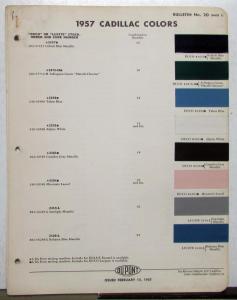 1957 Cadillac Paint Chips By DuPont Color Bulletin No 20 Original