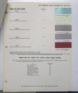 1957 Cadillac Paint Chips By DuPont Color Bulletin No 20 Original