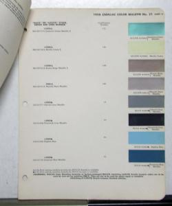 1958 Cadillac Paint Chips By DuPont Color Bulletin No 21 Original