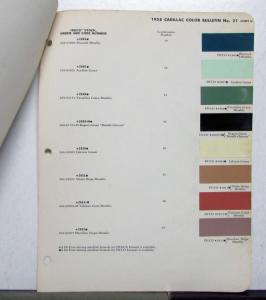 1958 Cadillac Paint Chips By DuPont Color Bulletin No 21 Original