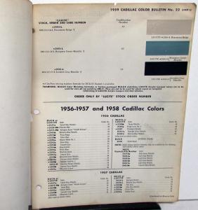 1959 Cadillac Paint Chips By DuPont Color Bulletin No 22 Original