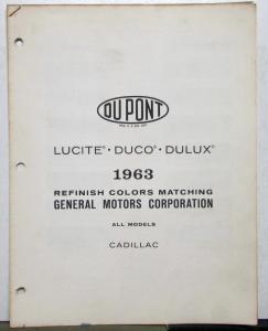 1963 Cadillac Paint Chips By DuPont Color Bulletin Original