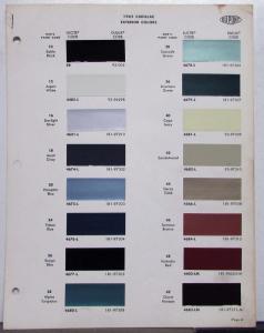 1965 Cadillac Paint Chips By DuPont Color Bulletin Original