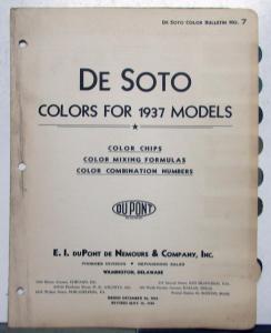 1937 DeSoto Paint Chips By DuPont Color Bulletin No 7 REVISED 5/15/38