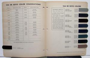 1942 DeSoto Paint Chips By DuPont Color Bulletin No 12 Original