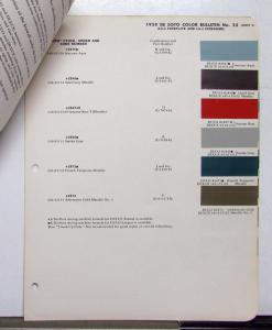 1958 DeSoto Paint Chips By DuPont Color Bulletin No 25 Original