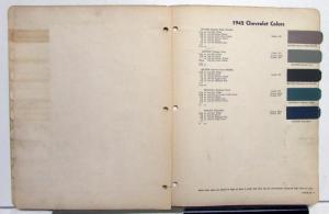 1942 Chevrolet Paint Chips By DuPont Color Bulletin No 17 Original