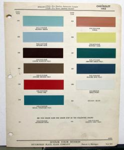 1955 Chevrolet Paint Chips By Ditzler Leaflet Original