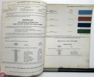 1960 Chevrolet Corvair Corvette Trucks Paint Chips By DuPont Color Bulletin Orig