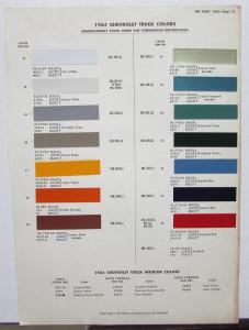 1963 Chevrolet Chevy II Corvair Corvette Paint Chips Ditzler PPG Leaflet