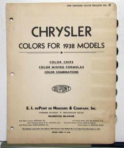1938 Chrysler Paint Chips DuPont Bulletin No 8 Original