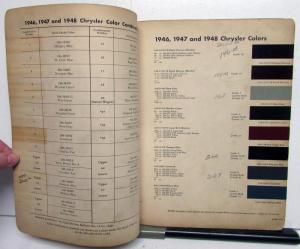 1946 1947 1948 Chrysler Paint Chips Post War Models Bulletin REVISED 3/1/49