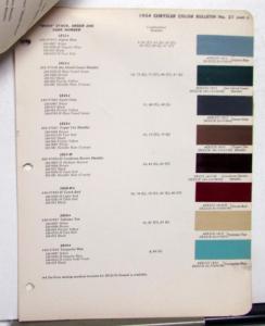 1954 Chrysler Paint Chips DuPont Bulletin No 21 Original