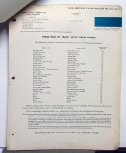 1954 Chrysler Paint Chips DuPont Bulletin No 21 Original
