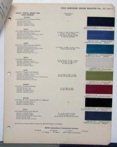 1955 Chrysler Paint Chips DuPont Bulletin No 22 Original