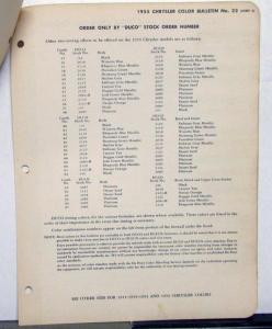 1955 Chrysler Paint Chips DuPont Bulletin No 22 Original