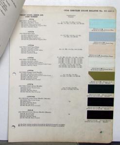 Late 1955 & 1956 Chrysler Paint Chips DuPont Bulletin No 23 Original