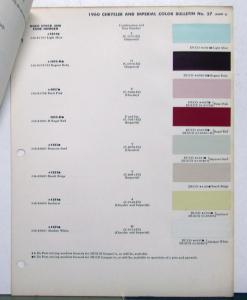 1960 Chrysler Imperial Paint Chips DuPont Bulletin No 27 Original