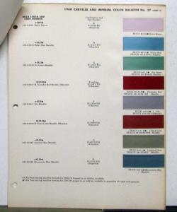 1960 Chrysler Imperial Paint Chips DuPont Bulletin No 27 Original